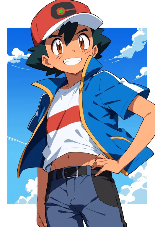masterpiece, best quality, score_7, safe, ash ketchum, pokemon (anime) — by k3scat, made with ComfyUI