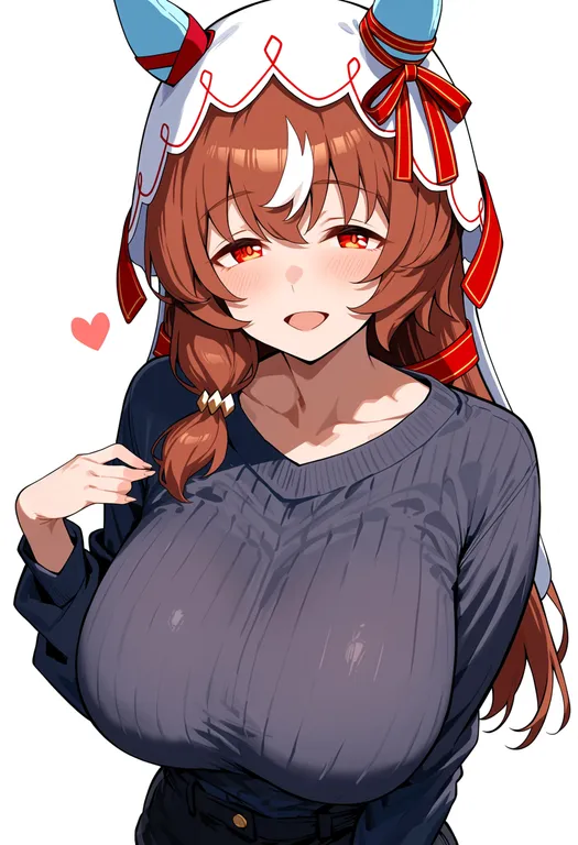 masterpiece, best quality, score_7, safe, still in love (umamusume), umamusume, solo, upper body, simple background — by k3scat, made with ComfyUI