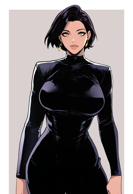 masterpiece, best quality, newest, absurdres, highres, safe, western_comics_(style), 1girl, solo, simple_background — by k3scat, made with ComfyUI