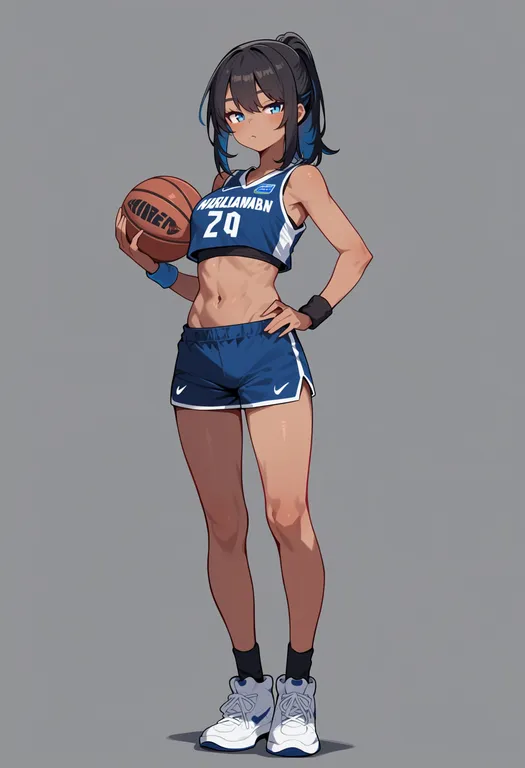 masterpiece, best quality, score_7, safe, national basketball association, solo, full body, simple background — by k3scat, made with ComfyUI