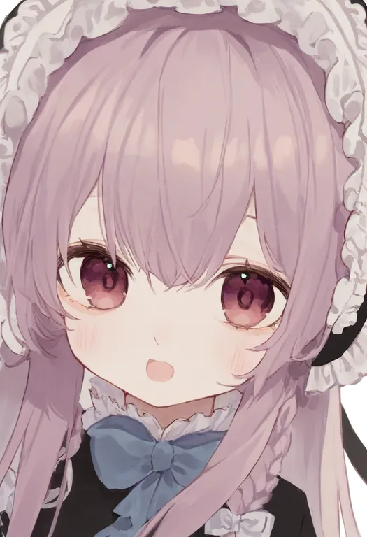 masterpiece, best quality, general, white bonnet, 1girl, solo, simple background — by k3scat, made with ComfyUI