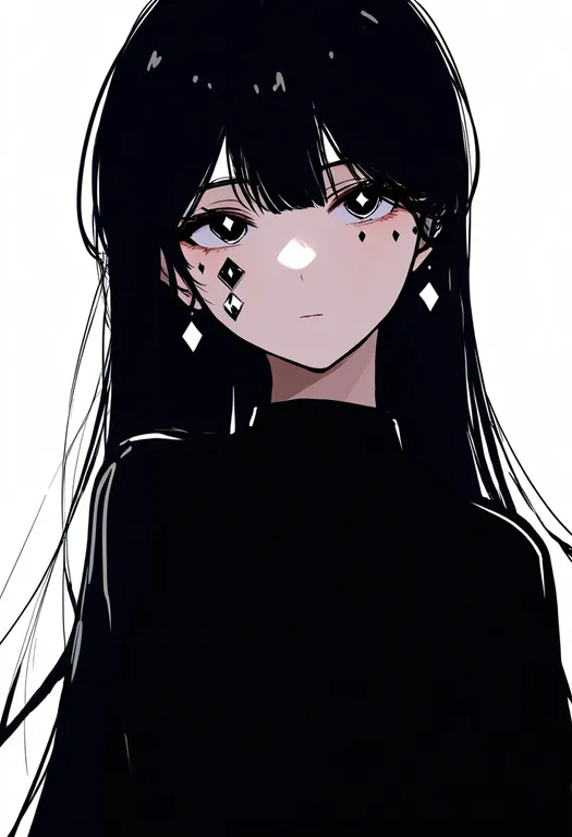 masterpiece, best quality, newest, absurdres, highres, safe, diamond_facial_mark, 1girl, solo, simple_background — by k3scat, made with ComfyUI