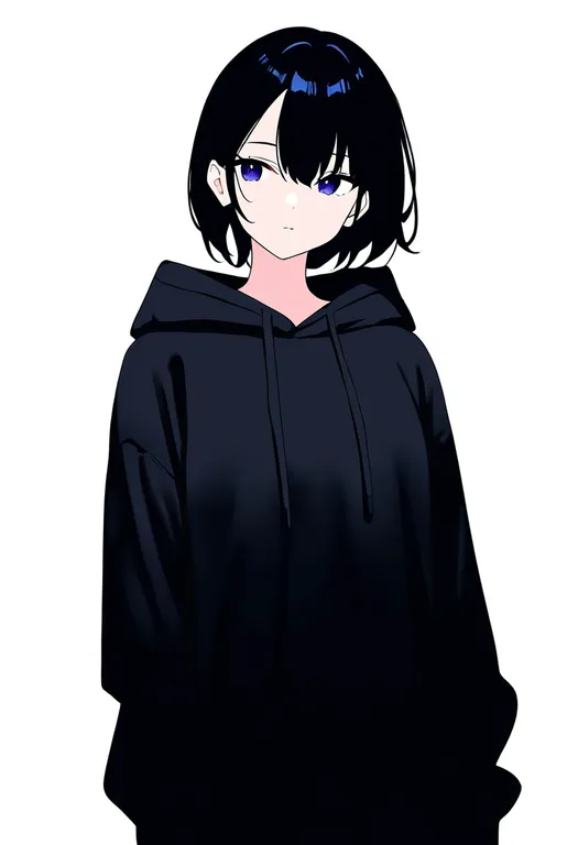 masterpiece, best quality, newest, absurdres, highres, safe, hooded_sweater, 1girl, solo, simple_background — by k3scat, made with ComfyUI