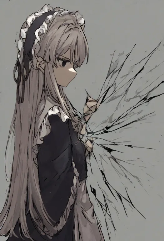 masterpiece, best quality, general, crack, 1girl, solo, simple background — by k3scat, made with ComfyUI