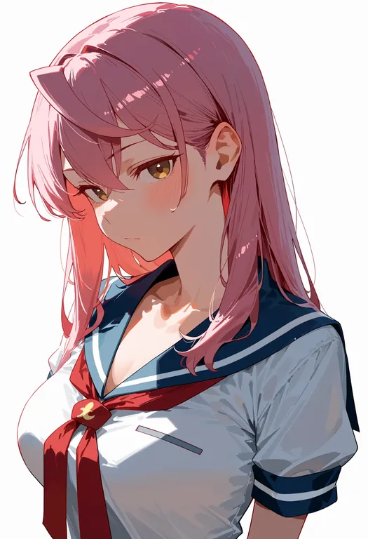 masterpiece, best quality, score_7, safe, akashi (kancolle), solo, upper body, simple background — by k3scat, made with ComfyUI