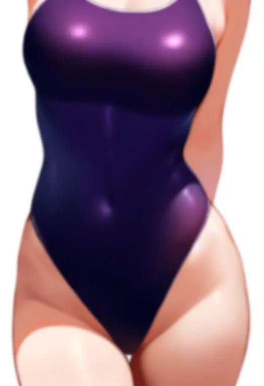 masterpiece, best quality, newest, absurdres, highres, safe, purple_one-piece_swimsuit, 1girl, solo, simple_background — by k3scat, made with ComfyUI