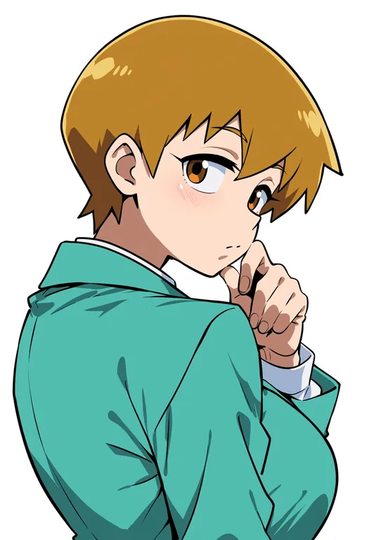 masterpiece, best quality, score_7, safe, reigen arataka, solo, upper body, simple background — by k3scat, made with ComfyUI
