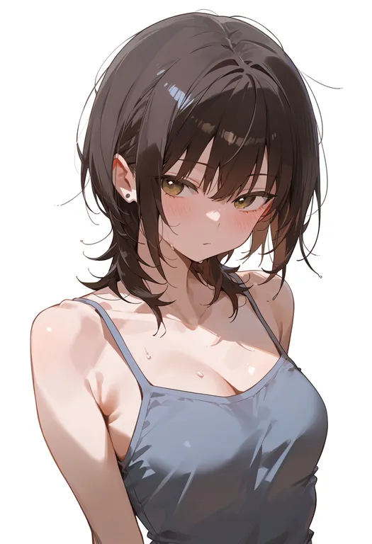masterpiece, best quality, score_7, safe, funami yui, solo, upper body, simple background — by k3scat, made with ComfyUI