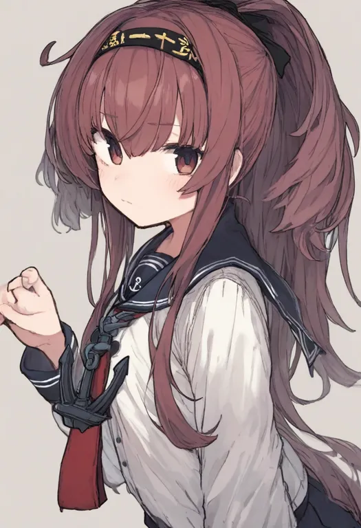masterpiece, best quality, general, anchor symbol, 1girl, solo, simple background — by k3scat, made with ComfyUI