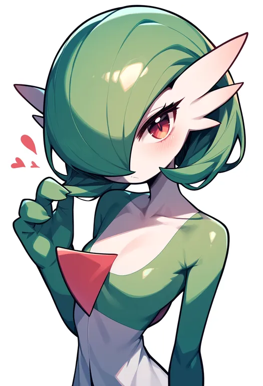 masterpiece, best quality, score_7, safe, gardevoir, pokemon, solo, upper body, simple background — by k3scat, made with ComfyUI