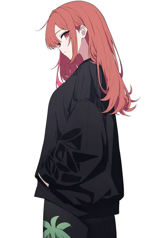 masterpiece, best quality, newest, absurdres, highres, safe, print_pants, 1girl, solo, simple_background — by k3scat, made with ComfyUI