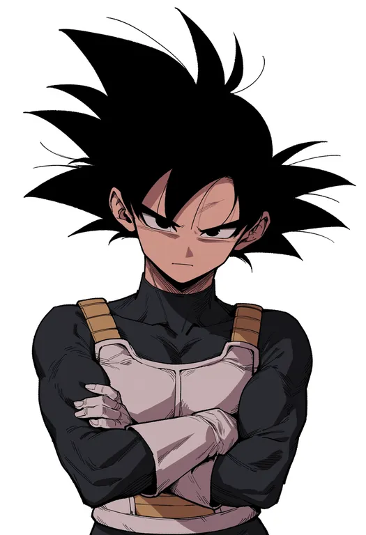 masterpiece, best quality, score_7, safe, tama (dragon ball), dragon ball, solo, upper body, simple background — by k3scat, made with ComfyUI
