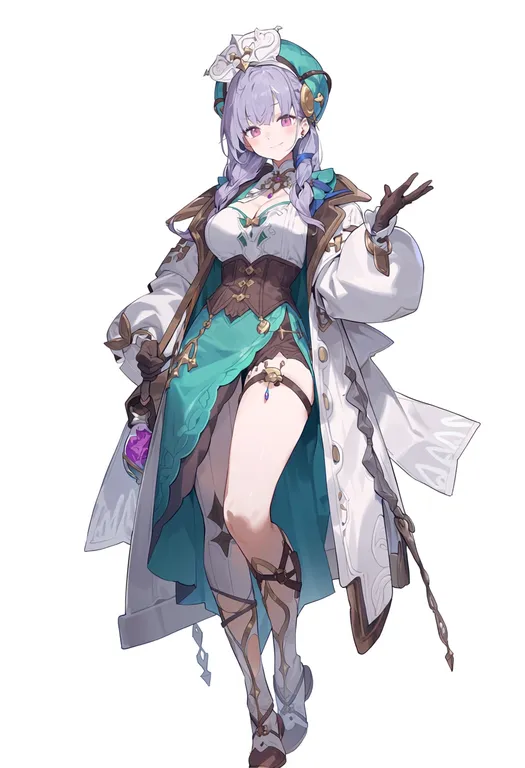 masterpiece, best quality, score_7, safe, atelier sophie 2, solo, simple background — by k3scat, made with ComfyUI