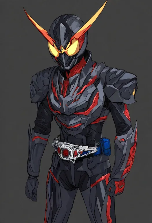 masterpiece, best quality, general, kamen rider ryuki (series), solo, simple background — by k3scat, made with ComfyUI
