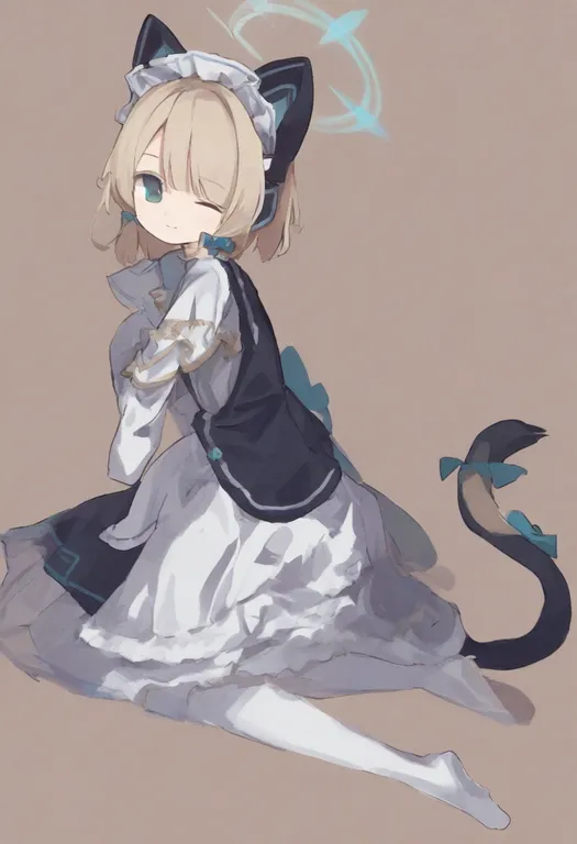 masterpiece, best quality, general, tail bow, 1girl, solo, simple background — by k3scat, made with ComfyUI