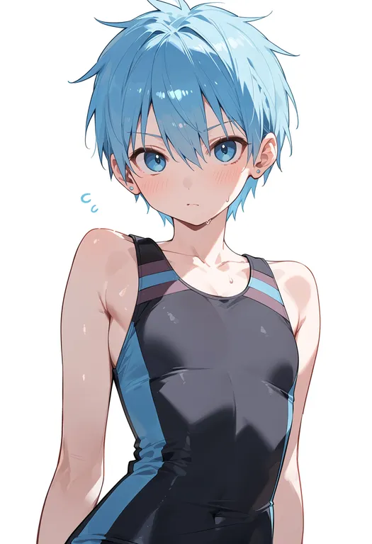 masterpiece, best quality, score_7, safe, kuroko tetsuya, solo, upper body, simple background — by k3scat, made with ComfyUI