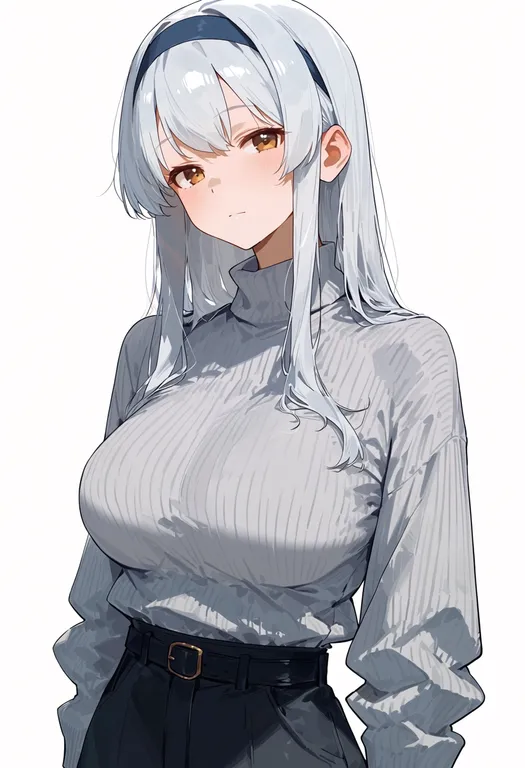 masterpiece, best quality, score_7, safe, shoukaku (kancolle), kantai collection, solo, upper body, simple background — by k3scat, made with ComfyUI