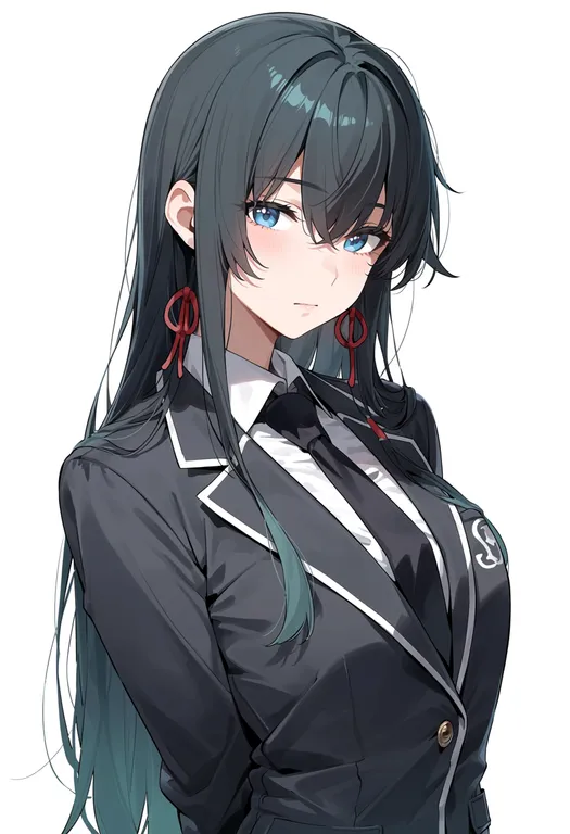 masterpiece, best quality, score_7, safe, yukinoshita yukino, solo, upper body, simple background — by k3scat, made with ComfyUI