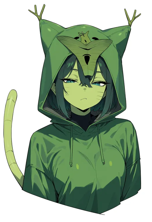 masterpiece, best quality, score_7, safe, korok, solo, upper body, simple background — by k3scat, made with ComfyUI