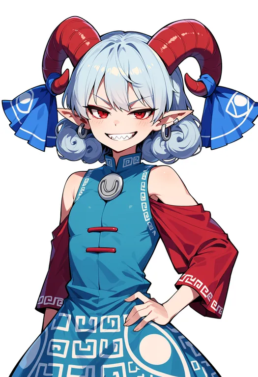 masterpiece, best quality, score_7, safe, toutetsu yuuma, solo, upper body, simple background — by k3scat, made with ComfyUI