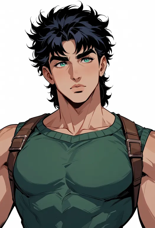 masterpiece, best quality, score_7, safe, jonathan joestar, solo, upper body, simple background — by k3scat, made with ComfyUI