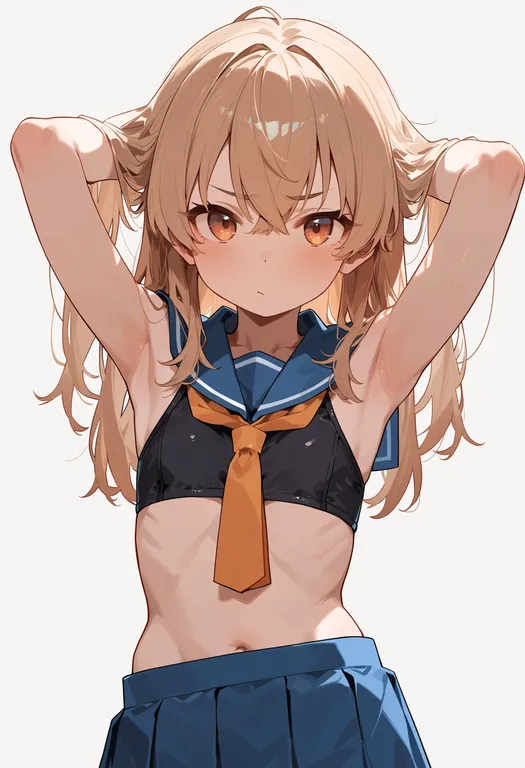 masterpiece, best quality, score_7, safe, sado (kancolle), solo, upper body, simple background — by k3scat, made with ComfyUI
