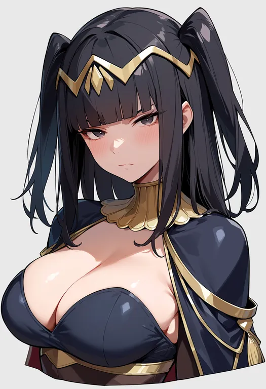 masterpiece, best quality, score_7, safe, tharja (fire emblem), fire emblem, solo, upper body, simple background — by k3scat, made with ComfyUI