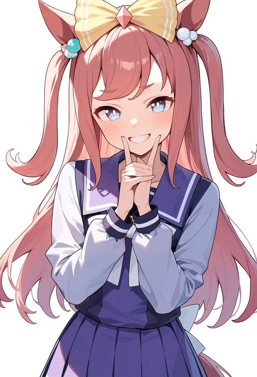 masterpiece, best quality, score_7, safe, agnes digital (umamusume), umamusume, solo, upper body, simple background — by k3scat, made with ComfyUI