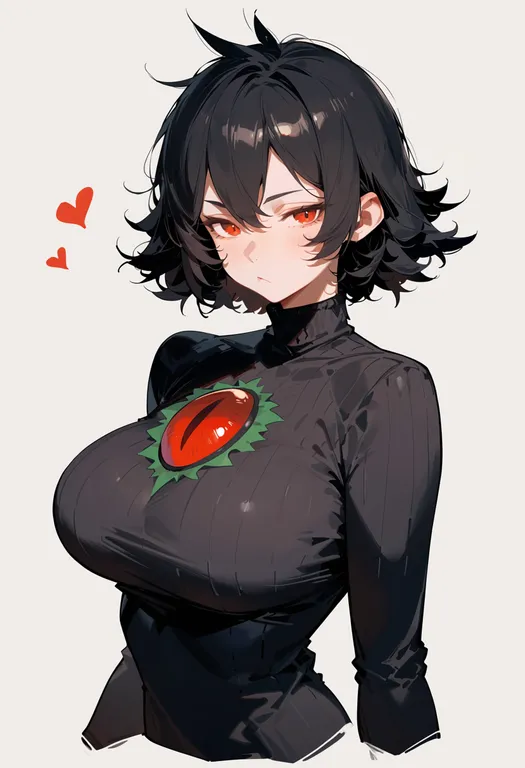 masterpiece, best quality, score_7, safe, reiuji utsuho (bird), solo, upper body, simple background — by k3scat, made with ComfyUI