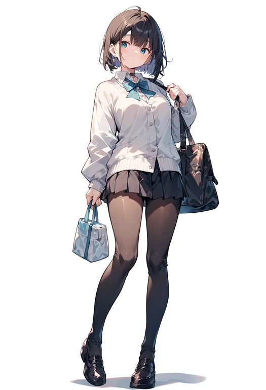 masterpiece, best quality, score_7, safe, kono oozora ni tsubasa wo hirogete, solo, simple background — by k3scat, made with ComfyUI