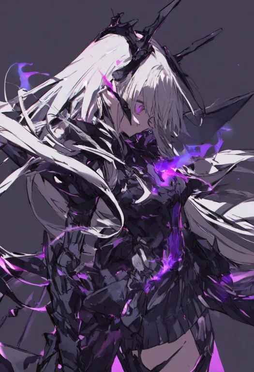 masterpiece, best quality, general, corruption, 1girl, solo, simple background — by k3scat, made with ComfyUI
