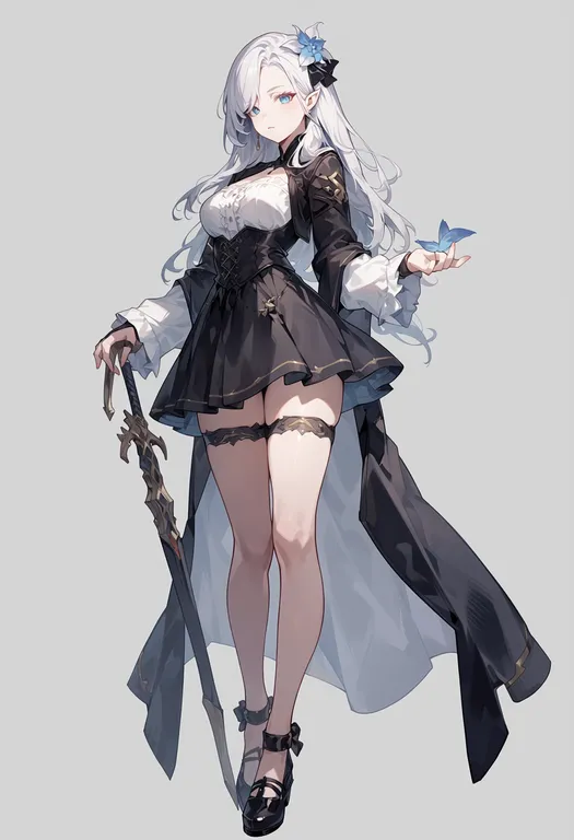 masterpiece, best quality, score_7, safe, fortissimo//akkord:bsusvier, solo, simple background — by k3scat, made with ComfyUI