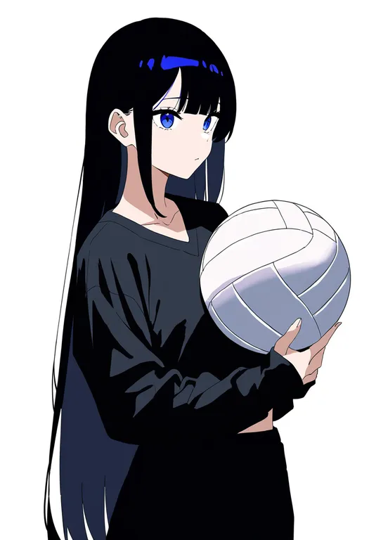 masterpiece, best quality, newest, absurdres, highres, safe, volleyball_(object), 1girl, solo, simple_background — by k3scat, made with ComfyUI