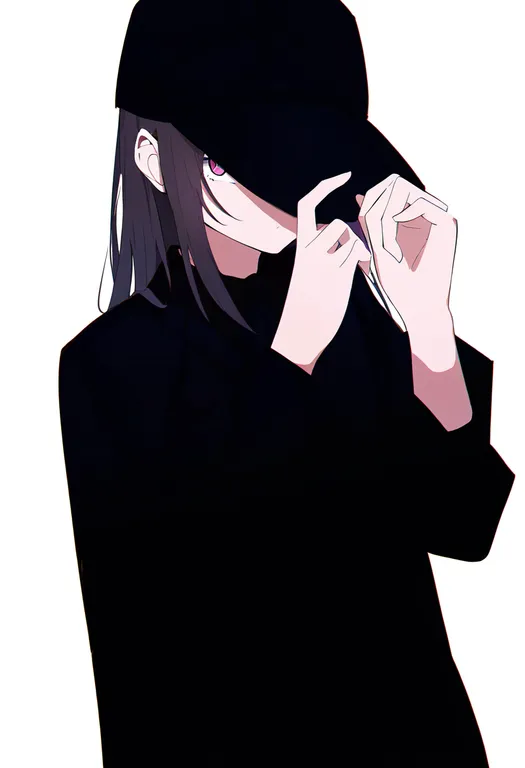 masterpiece, best quality, newest, absurdres, highres, safe, hand_on_own_hat, 1girl, solo, simple_background — by k3scat, made with ComfyUI