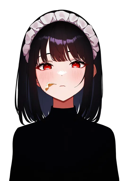masterpiece, best quality, newest, absurdres, highres, safe, food_on_face, 1girl, solo, simple_background — by k3scat, made with ComfyUI