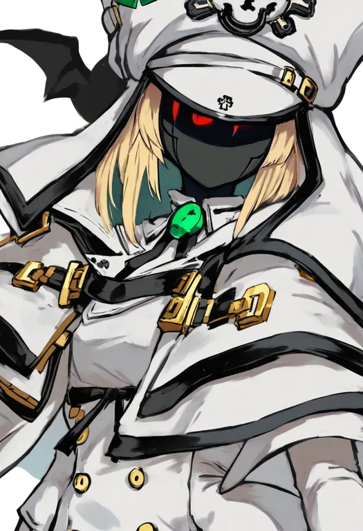 masterpiece, best quality, general, lucifero (guilty gear), guilty gear, solo, upper body, simple background — by k3scat, made with ComfyUI