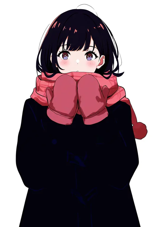 masterpiece, best quality, newest, absurdres, highres, safe, brown_mittens, 1girl, solo, simple_background — by k3scat, made with ComfyUI