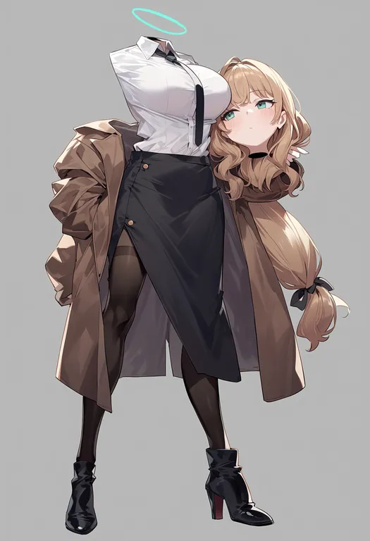 masterpiece, best quality, score_7, safe, disembodied head, 1girl, solo, simple background — by k3scat, made with ComfyUI