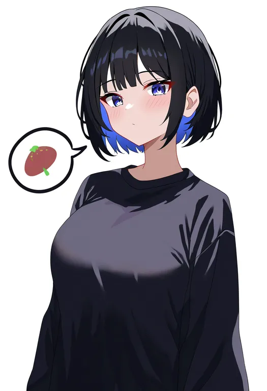 masterpiece, best quality, newest, absurdres, highres, safe, spoken_object, 1girl, solo, simple_background — by k3scat, made with ComfyUI