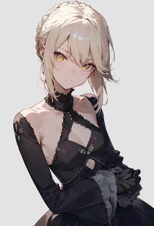 masterpiece, best quality, score_7, safe, saber alter (third ascension), solo, upper body, simple background — by k3scat, made with ComfyUI