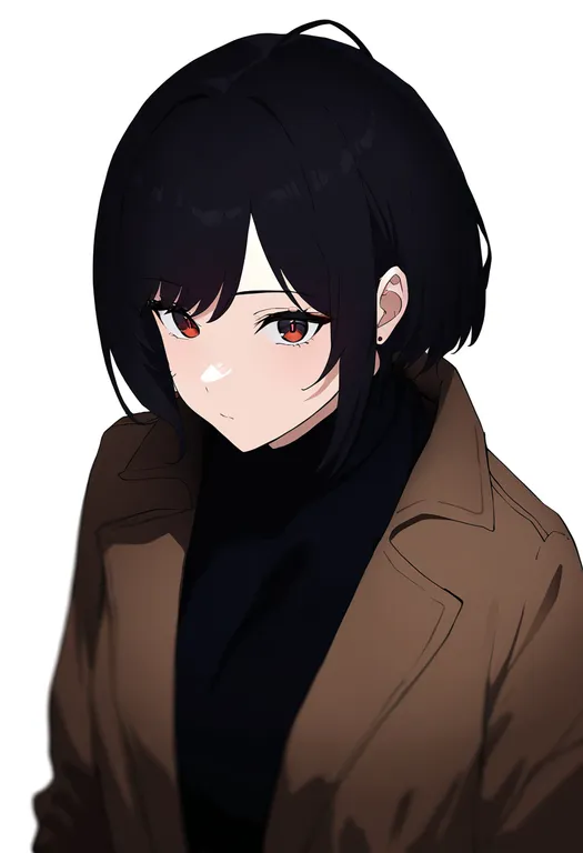 masterpiece, best quality, newest, absurdres, highres, safe, brown_jacket, 1girl, solo, simple_background — by k3scat, made with ComfyUI