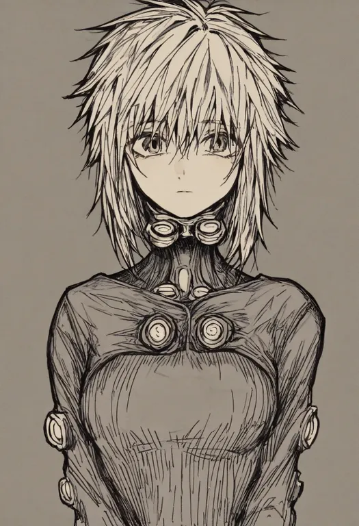 masterpiece, best quality, general, gantz, solo, simple background — by k3scat, made with ComfyUI