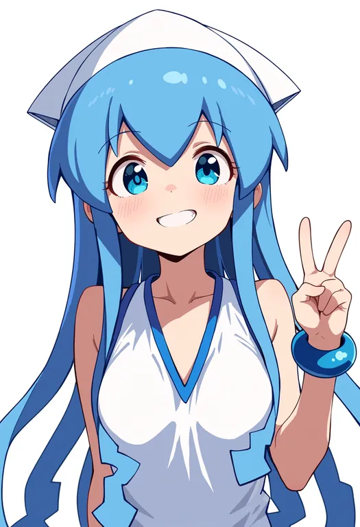 masterpiece, best quality, score_7, safe, ikamusume, solo, upper body, simple background — by k3scat, made with ComfyUI