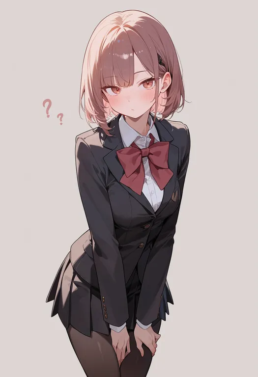 masterpiece, best quality, score_7, safe, large bow, 1girl, solo, simple background — by k3scat, made with ComfyUI