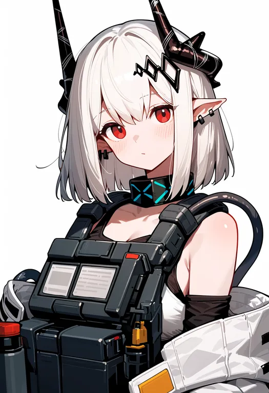 masterpiece, best quality, score_7, safe, mudrock (arknights), arknights, solo, upper body, simple background — by k3scat, made with ComfyUI
