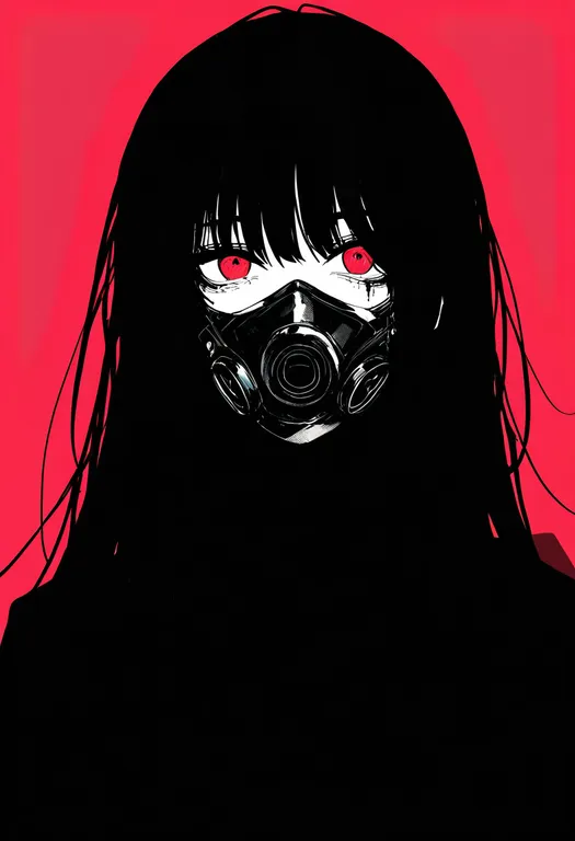 masterpiece, best quality, newest, absurdres, highres, safe, mask_over_one_eye, 1girl, solo, simple_background — by k3scat, made with ComfyUI