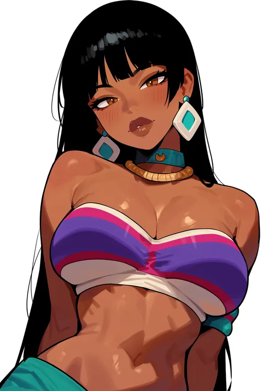 masterpiece, best quality, score_7, safe, chel (el dorado), solo, upper body, simple background — by k3scat, made with ComfyUI