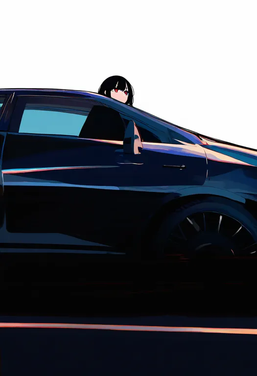 masterpiece, best quality, newest, absurdres, highres, safe, on_car, 1girl, solo, simple_background — by k3scat, made with ComfyUI