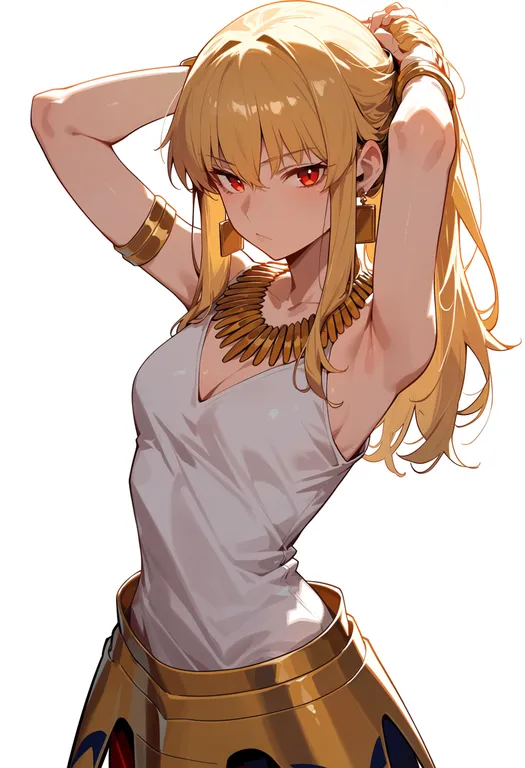 masterpiece, best quality, score_7, safe, gilgamesh (fate), fate/zero, solo, upper body, simple background — by k3scat, made with ComfyUI