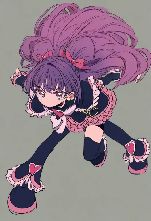 masterpiece, best quality, general, futari wa precure max heart, solo, simple background — by k3scat, made with ComfyUI